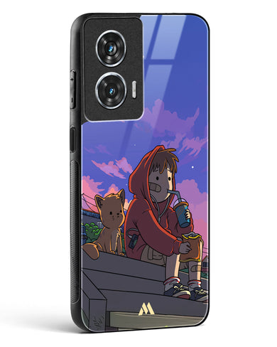 Anime Boy Lo Fi Glass Case Phone Cover (Motorola)