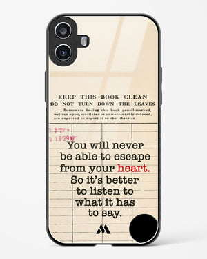 Listen to your Heart Glass Case Phone Cover (Nothing)