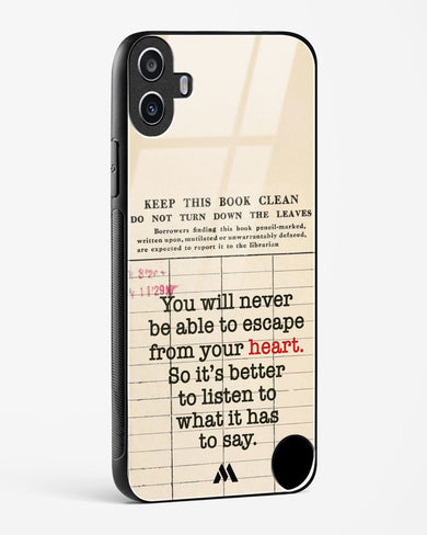 Listen to your Heart Glass Case Phone Cover (Nothing)