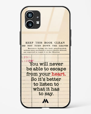 Listen to your Heart Glass Case Phone Cover (Nothing)