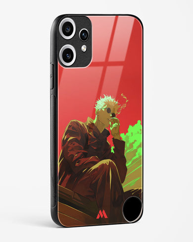 Scarlet Skies Serene Eyes Glass Case Phone Cover (Nothing)