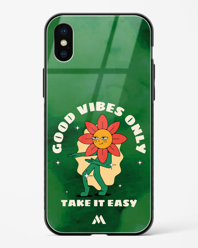 Good Vibes Only Glass Case Phone Cover (Apple)