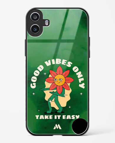 Good Vibes Only Glass Case Phone Cover (Nothing)