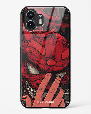 Oni Mask [BREATHE] Glass Case Phone Cover (Nothing)