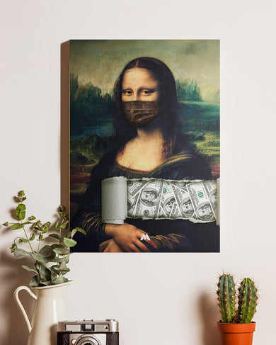 Masked Mona-Price of Art Canvas Gallery Wrap