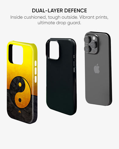 Yin Yang in Gold Gloss Shell Case (Apple)