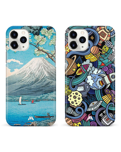 Spacing Out Mount Fuji Hard Case Phone Cover Combo-(Apple)