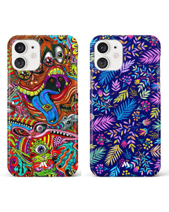 Leaves Azure Psychedelic Monster Hard Case Phone Cover Combo (Apple)