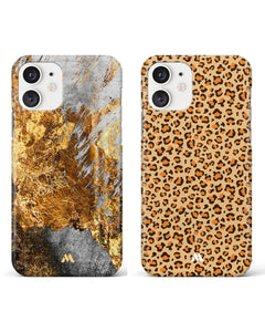 Leopard Print Gold Mine Hard Case Phone Cover Combo (Apple)