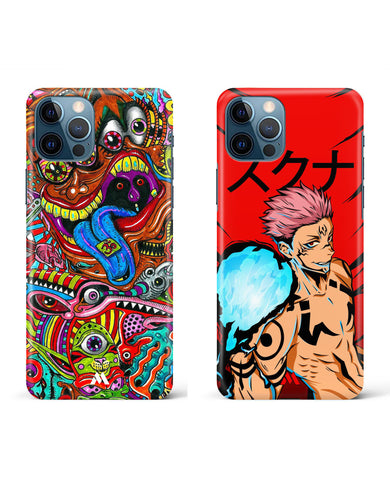 Ryomen Sukuna Curses Psychedelic Hard Case Phone Cover Combo-(Apple)