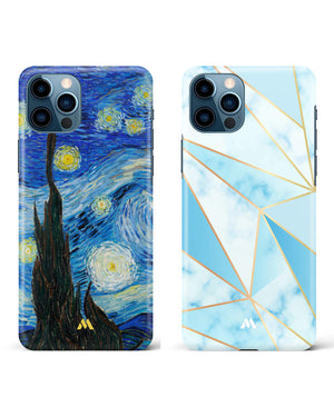 Marble Gold Starry Night Hard Case Phone Cover Combo-(Apple)