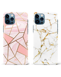 Calacatta Marble Liquid Pink Hard Case Phone Cover Combo (Apple)