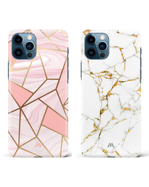 Calacatta Marble Liquid Pink Hard Case Phone Cover Combo-(Apple)