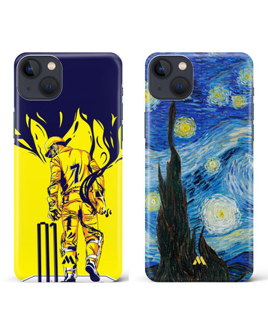 Starry Night Dhoni Finisher Hard Case Phone Cover Combo-(Apple)