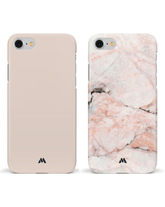 White Rose Marble Pearls Hard Case Phone Cover Combo (Apple)