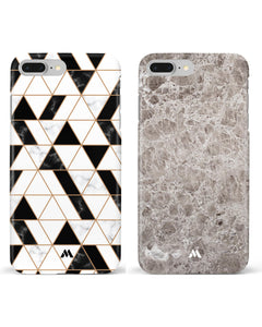 Sequoia Brown Patchwork Marble Hard Case Phone Cover Combo (Apple)