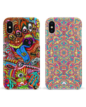 Chaos Geometry Psychedelic Monster Hard Case Phone Cover Combo-(Apple)