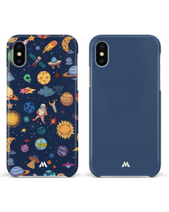 Gray Blue Life Space Frenzy Hard Case Phone Cover Combo (Apple)