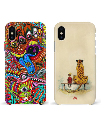 Calvin Hobbes Adolescence Psychedelic Hard Case Phone Cover Combo-(Apple)