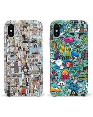 Dang Background Manga Overload Hard Case Phone Cover Combo-(Apple)