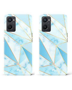 Gold Blue Triangles Hard Case Phone Cover Combo (Oppo)