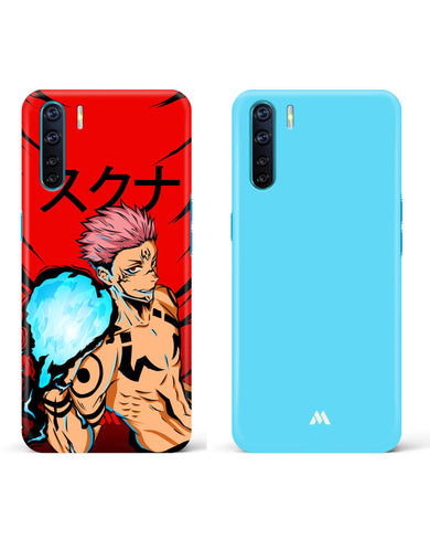 Electric Blue Sukuna Curses Hard Case Phone Cover Combo-(Oppo)