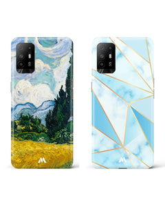 Gold Blue Triangles Cypresses Hard Case Phone Cover Combo (Oppo)
