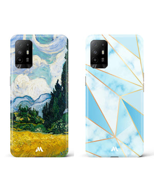 Gold Blue Triangles Cypresses Hard Case Phone Cover Combo (Oppo)