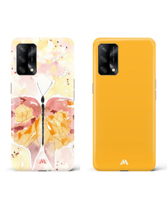 Tuscan Orange Quirky Butterfly Hard Case Phone Cover Combo (Oppo)