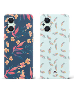 Birds Feather Midnight Daisies Hard Case Phone Cover Combo (Oppo)