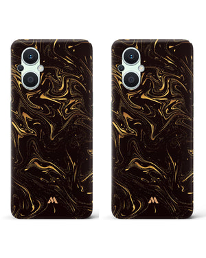 Black Gold Marble Hard Case Phone Cover Combo-(Oppo)