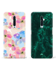 Olive Riddle Marble Watercolour Daisies Hard Case Phone Cover Combo (Oppo)