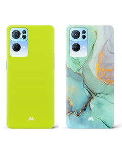 Green Shale Marble Lime Hard Case Phone Cover Combo (Oppo)