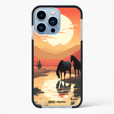 Horses by the Brook [BREATHE] Impact Drop Protection Case (Apple)