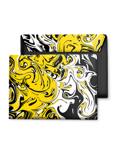 Liquid Marble Swirls Leather Laptop Envelope Sleeve