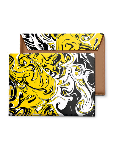 Liquid Marble Swirls Leather Laptop Envelope Sleeve