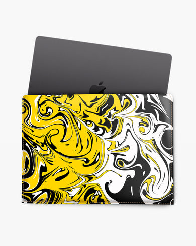 Liquid Marble Swirls Leather Laptop Envelope Sleeve