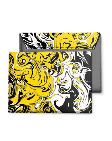 Liquid Marble Swirls Leather Laptop Envelope Sleeve