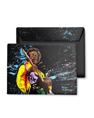 Jimi Hendrix Abstraction Leather Laptop Envelope Sleeve