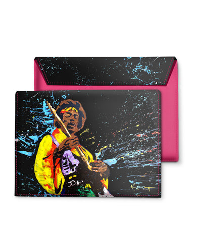 Jimi Hendrix Abstraction Leather Laptop Envelope Sleeve