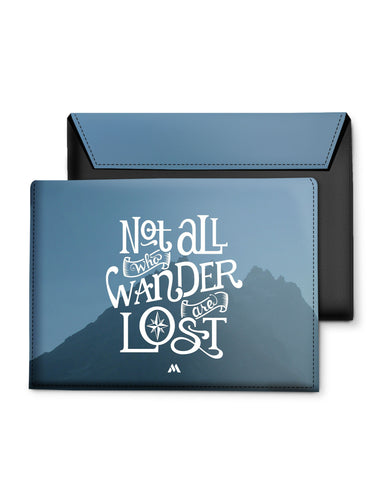 LOTR Not All Who Wander Are Lost Leather Laptop Envelope Sleeve