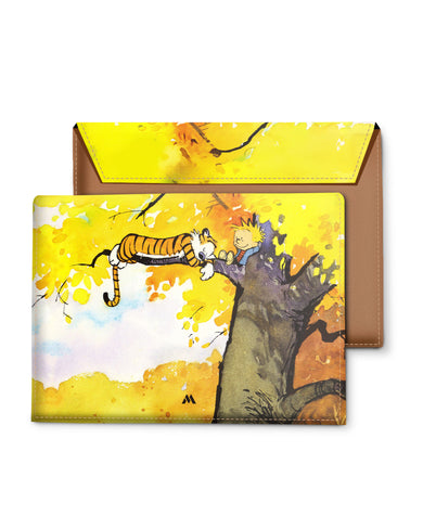 Calvin Hobbes Idyllic Life Leather Laptop Envelope Sleeve