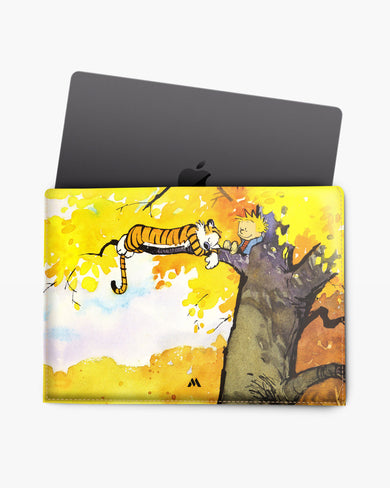 Calvin Hobbes Idyllic Life Leather Laptop Envelope Sleeve