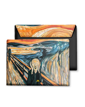 The Scream in Technicolor [Edvard Munch] Leather Laptop Envelope Sleeve