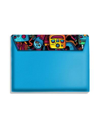 Doodle Robots Leather Laptop Envelope Sleeve