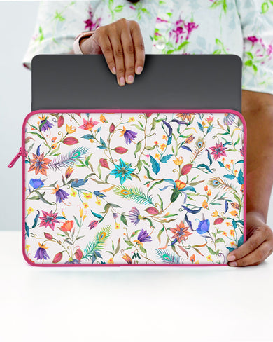 Peacock Feathers in the Garden MacBook / Laptop Sleeve