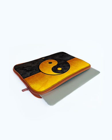 Yin-Yang in Gold MacBook / Laptop Sleeve