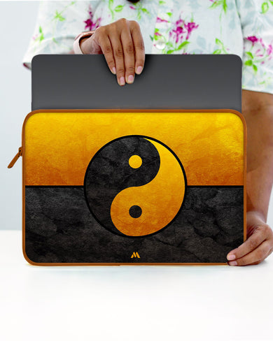 Yin-Yang in Gold MacBook / Laptop Sleeve