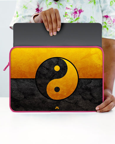 Yin-Yang in Gold MacBook / Laptop Sleeve