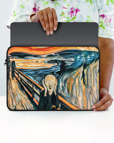 The Scream in Technicolor [Edvard Munch] MacBook / Laptop-Sleeve
